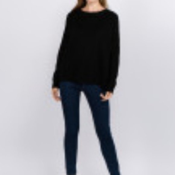 Black knitted sweater with criss cross v neck back - Picture 2 of 4